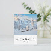 Kerk met Dolomieten in de winter in Alta Badia Briefkaart (Staand voorkant)