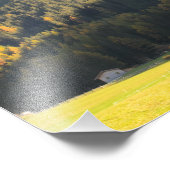 Kerk met foto van Dolomites-achtergrond Foto Afdruk (Hoek)