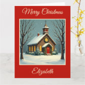  kerk met kerst kaart (Gele Bloem)