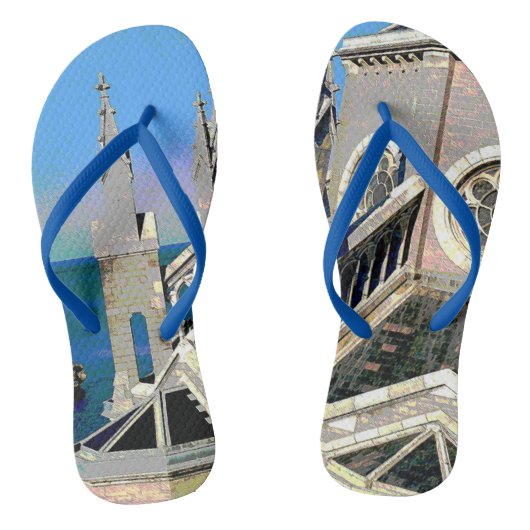 Kerk met uitzicht op de oceaan teenslippers (Voetbed)