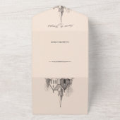  kerk minimalistische bruiloft all in one uitnodiging (Buitenkant)