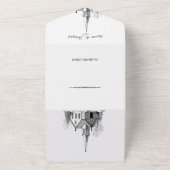 kerk minimalistische bruiloft all in one uitnodiging (Buitenkant)