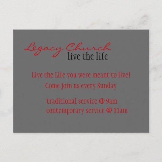 kerk nodigt briefkaart uit (Voorkant)