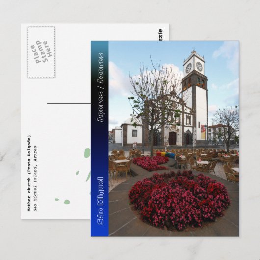 Kerk op de Azoren Briefkaart (Voorkant / Achterkant)