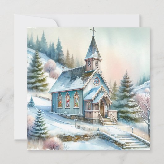 Kerk op een besneeuwde winterdag | Christmas Kaart (Voorkant)