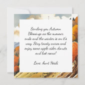 Kerk op een heuvel in de herfst feestdagenkaart (Achterkant)