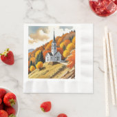 Kerk op een heuvel in de herfst servet (Insitu)