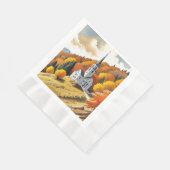 Kerk op een heuvel in de herfst servet (Hoek)