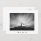 Kerk op een heuvel zwart-wit briefkaart (Voorkant / Achterkant)