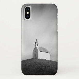 Kerk op een heuvel zwart-wit Case-Mate iPhone case