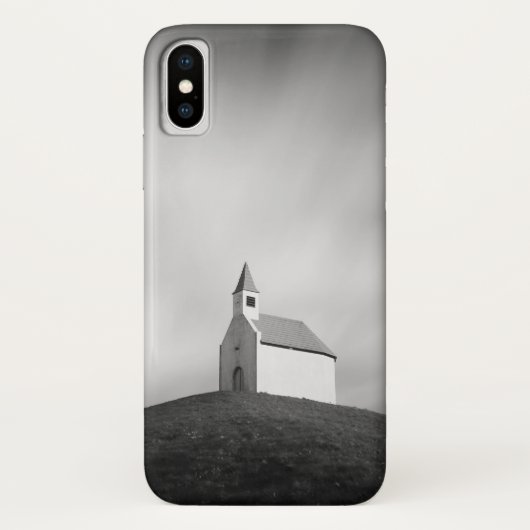 Kerk op een heuvel zwart-wit Case-Mate iPhone case (Achterkant)