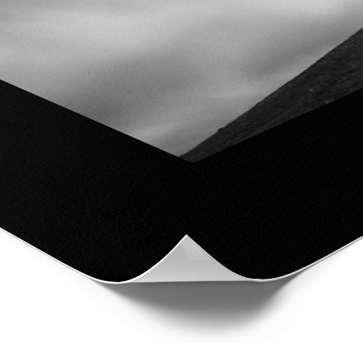 Kerk op een heuvel zwart-wit poster (Hoek)