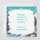  kerk op een winter gepersonaliseerde kerst kaart (Achterkant)