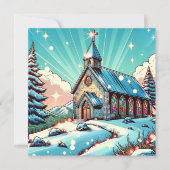  kerk op een winter gepersonaliseerde kerst kaart (Voorkant)
