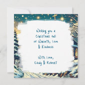 kerk op een winter gepersonaliseerde kerst kaart (Achterkant)