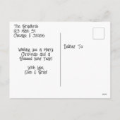 kerk op een winterse kerstdag feestdagenkaart (Achterkant)