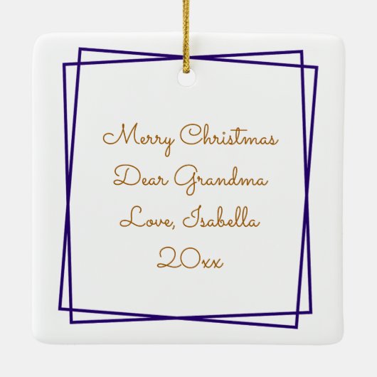  kerk op een winterse kerstdag keramisch ornament (Achterkant)