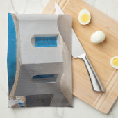 Kerk op het eiland Santorini, Griekenland Theedoek (Quarter Fold)