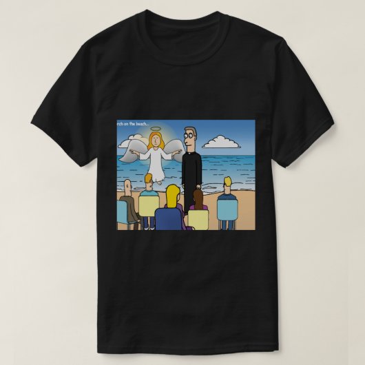 Kerk op het strand t-shirt (Design voorkant)