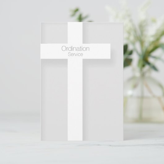 Kerk Ordinatie Moderne Uitnodiging Cross 1 (Staand voorkant)