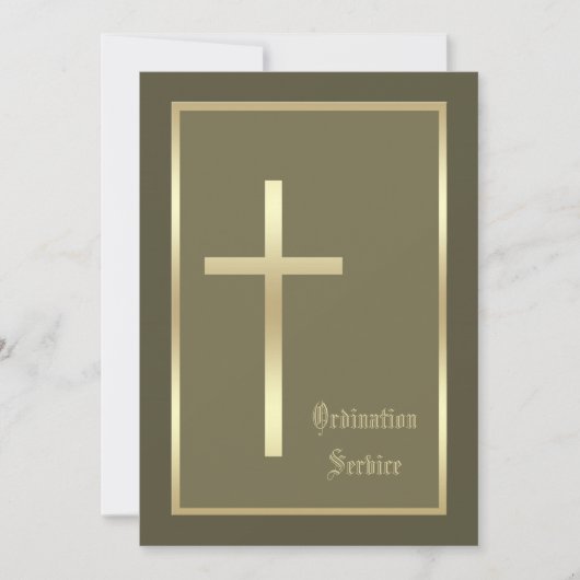 Kerk Ordinatie Uitnodiging Kruis Uitnodiging (Voorkant)