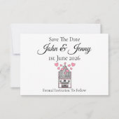 Kerk orgel muzikant bruiloft save the date (Voorkant)