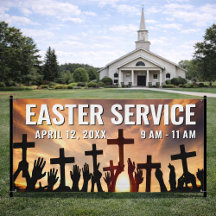 Kerk Pasen Service Time Banner