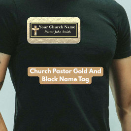 Kerk Pastoor Goud en Zwart  Naamplaatje