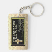Kerk Pastoor Goud En Zwarte Bulk Sleutelhanger (achterkant)