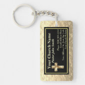 Kerk Pastoor Goud En Zwarte Bulk Sleutelhanger (Voorkant)