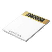 Kerk Pastoor Klasse Goud en Zwart  Notitieblok (Linkerzijde)