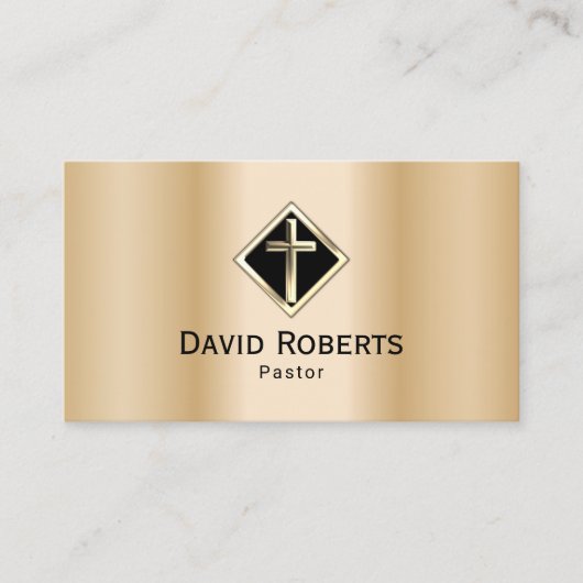Kerk pastoor minister Christus kruis modern goud Visitekaartje (Voorkant)