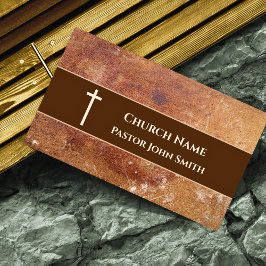 Kerk Pastoor Rustiek Nep Leer Christelijk Visitekaartje