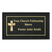 Kerk Pastor Classy Black Naambadge (Voorkant)