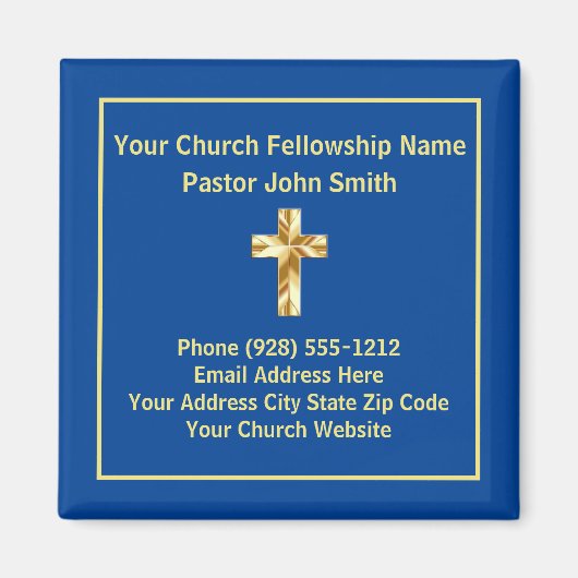 Kerk Pastor Classy Gold Visitekaartje Magneet (Voorkant)
