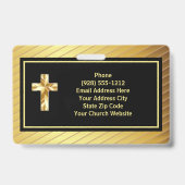 Kerk Pastor Classy Goud en Zwart Badge (Achterkant)