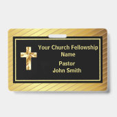 Kerk Pastor Classy Goud en Zwart Badge (Voorzijde)