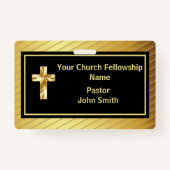 Kerk Pastor Classy Goud en Zwart Badge (Voorkant)