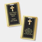 Kerk Pastor Classy Goud en Zwart Badge (Voor- en achterkant)