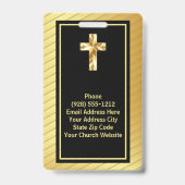 Kerk Pastor Classy Goud en Zwart Badge (Achterkant)