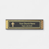 Kerk Pastor Classy Goud en Zwart Deurbordje (Voorkant)