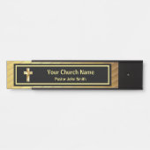 Kerk Pastor Classy Goud en Zwart Deurbordje (Voorkant)