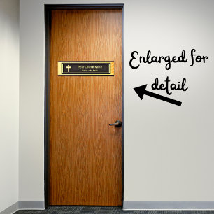 Kerk Pastor Classy Goud en Zwart Deurbordje