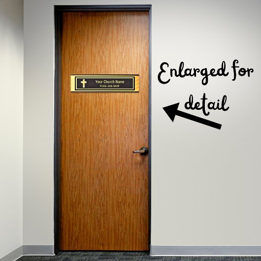 Kerk Pastor Classy Goud en Zwart Deurbordje