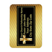 Kerk Pastor Classy Goud en Zwart Magneet (Verticaal)