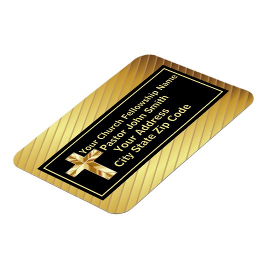 Kerk Pastor Classy Goud en Zwart Magneet (Linkerzijde)