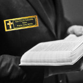 Kerk Pastor Classy Goud en Zwart Naambadge