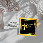 Kerk Pastor Classy Goud en Zwart Plein Vierkante Visitekaartje