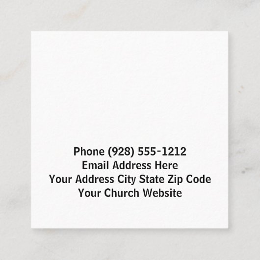 Kerk Pastor Classy Goud en Zwart Plein Vierkante Visitekaartje (Achterkant)