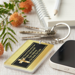 Kerk Pastor Classy Goud en Zwart Sleutelhanger